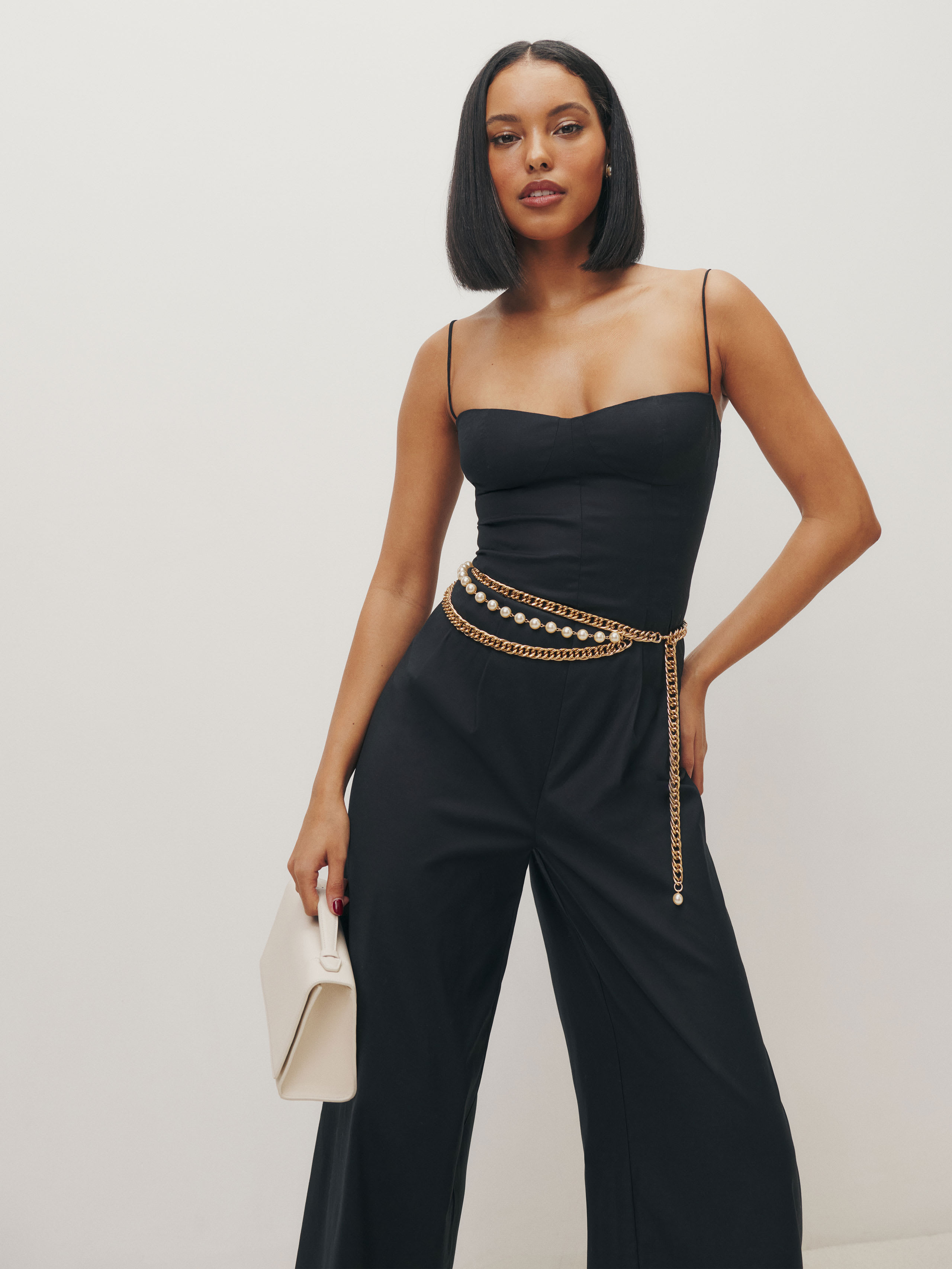 Reformation Perry Jumpsuit In Black